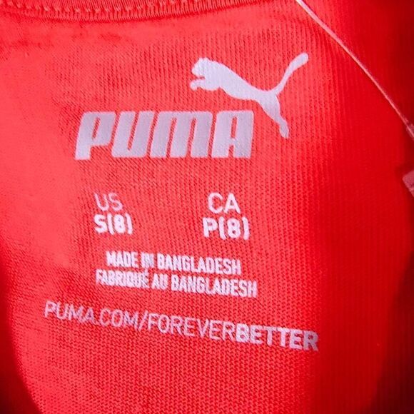 Puma Red Short Sleeve Logo Boys T-shirt -Q - Picture 3 of 3